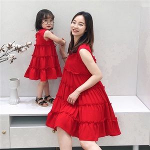 NEW Mommy and Me Red Sleeveless Tiered Dress
